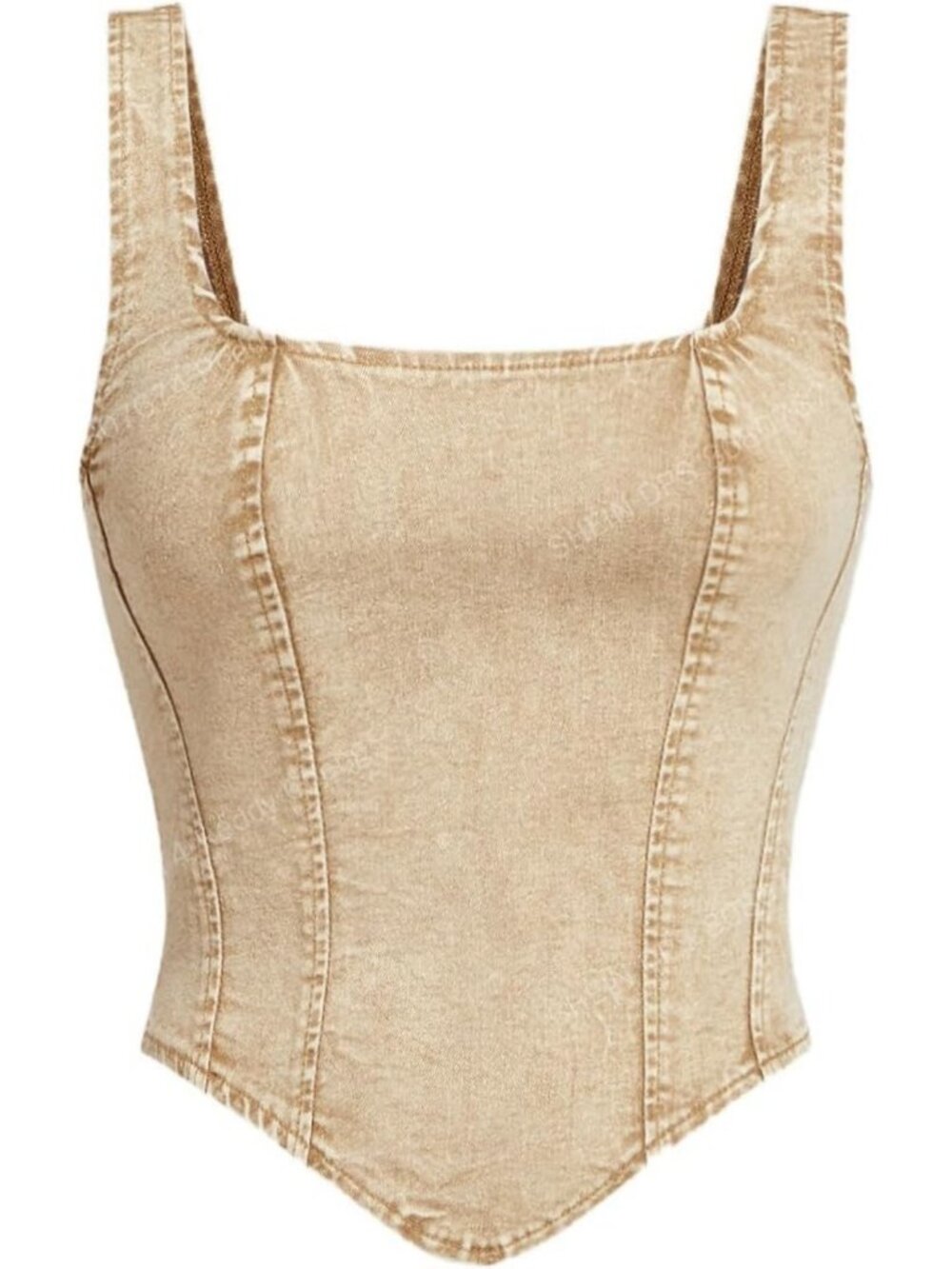 Chic Denim Corset Crop Top - Sleeveless, Zip-Up Back, Perfect for Summer Style